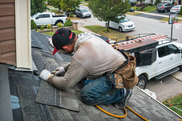 Professional Roof Leak Repair technician working in De Graff, OH